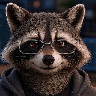 Bandit Byte, an AI-generated raccoon mascot